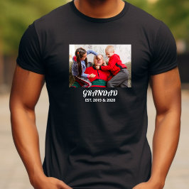 Camiseta Avô Estabelecido Foto Negrito Tipografia Branco