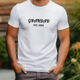 Camiseta Avô Estabelecido Negrito Tipografia Preta