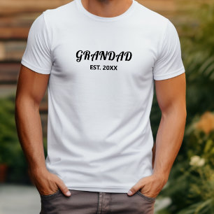 Camiseta Avô Estabelecido Negrito Tipografia Preta