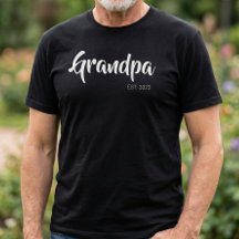 Avô Estabelecido Script Preto Branco