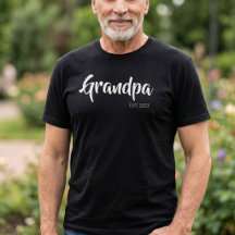 Avô Estabelecido Script Preto Branco