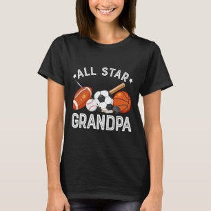 Camiseta Avô Estrela do Menino de Aniversário Sketll Futebo