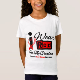 Camiseta Avó - eu visto a doença cardíaca vermelha da fita