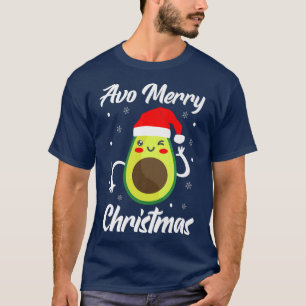 Camiseta Avo Feliz Natal Avocado Com Papai Noel E Formiga