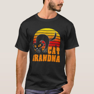 Camiseta Avó Gato Estilo Vintage Anos Oitenta Gato Retro Za