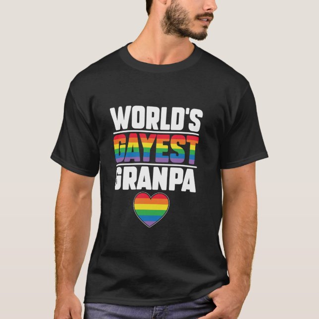 Camiseta Avô Gayest Orgulho gay Engraçado Avô LGBT (Frente)