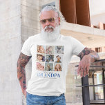 Camiseta Avô Gift | Amo-Te Papá Foto<br><div class="desc">Camiseta personalizada de fotos do avô,  com um modelo de colagem de 9 fotos para você personalizar,  o ditado "ama seu avô" e os nomes dos netos. Dica da foto: recorte as fotos em quadrados antes de carregar,  garantindo que o assunto esteja no centro para obter melhores resultados.</div>