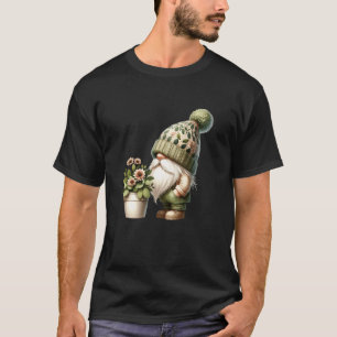Camiseta Avô Gnomo Mal-Humorado Com Vaso De Flores Para Gar