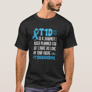 Camiseta Avó Guerreira da Diabetes T1D Conscientização da D