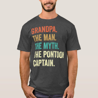 Camiseta Avô Homem Mito Pontoon Capitão de Homens