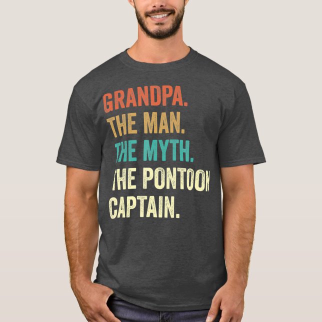 Camiseta Avô Homem Mito Pontoon Capitão de Homens (Frente)