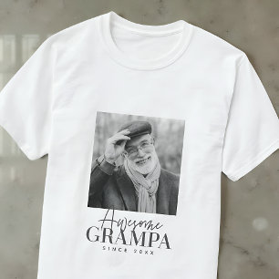 Camiseta Avô Incrível Desde 20XX Foto Elegante Simples
