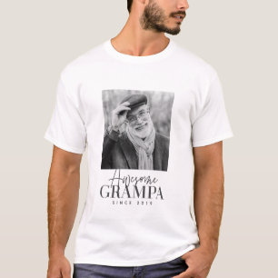 Camiseta Avô Incrível Desde 20XX Foto Elegante Simples
