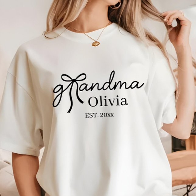 Camiseta Avó Laço Coquete Moderna (Criador carregado)