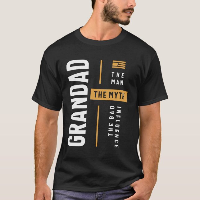 Camiseta Avô: Legendária Influência Má - Dia de os pais (Frente)