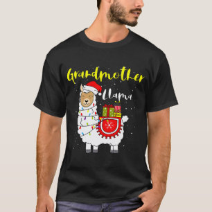 Camiseta Avó Lhama Acende Papai Noel Roupa Natal Combinando