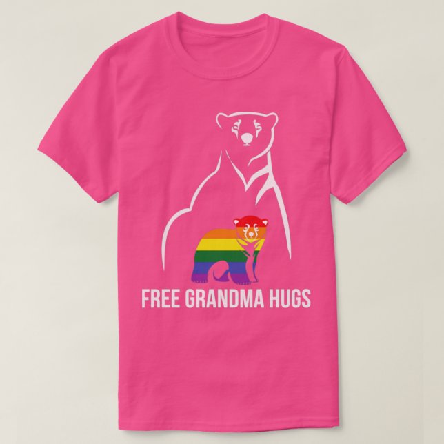 Camiseta Avó Livre Abraça Orgulho gay LGBT Rainbow Women Gr (Frente do Design)