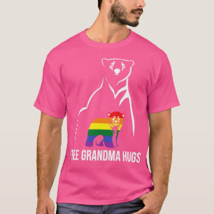 Camiseta Avó Livre Abraça Orgulho gay LGBT Rainbow Women Gr