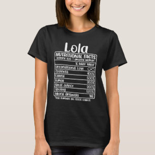 Camiseta Avó Lola Filipina Rótulo de Nutrição Melhor Lo