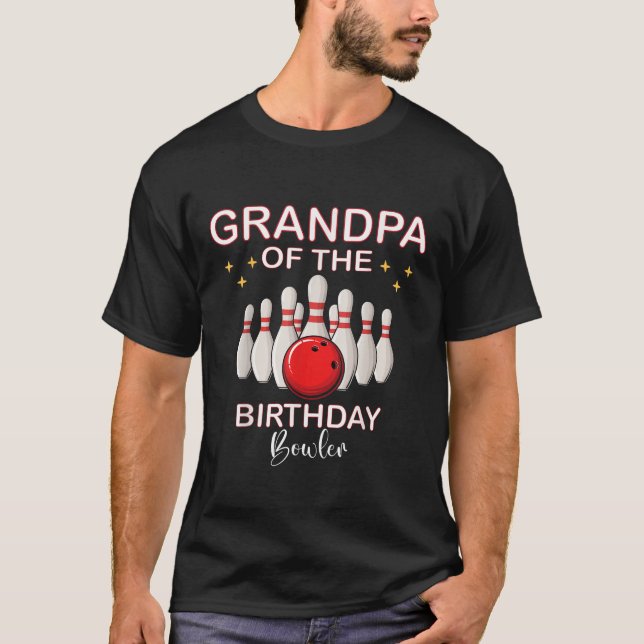 Camiseta Avô Mãe Da Garota De Boliche De Aniversário (Frente)
