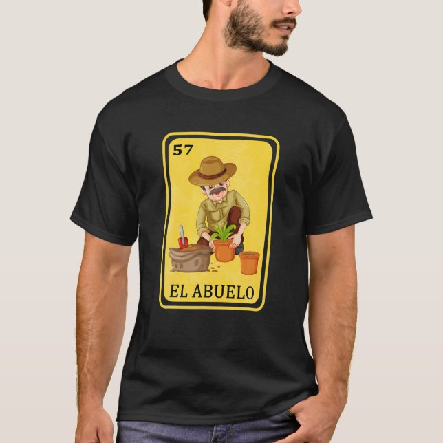 Camiseta Avô mexicano Pai Pai Espanhol Loteria Bi (Frente)