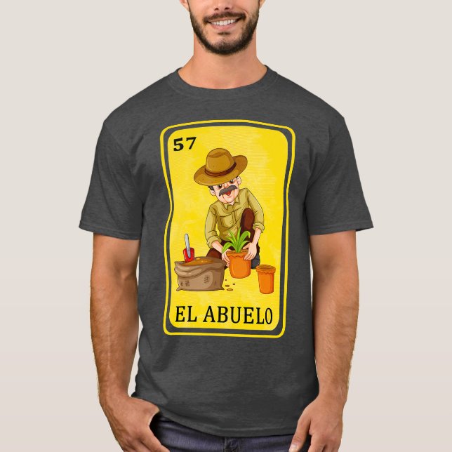 Camiseta Avô mexicano Pai Pai Lottery Bingo Espanhol (Frente)