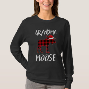 Camiseta Avó Moose Buffalo Red Xadrez Papai noel Natal Fa