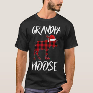 Camiseta Avô Moose Buffalo Red Xadrez Papai noel Natal Fa