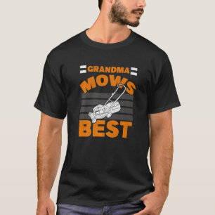 Camiseta Avó Mows Melhor Avó Gardener Lawnmower L