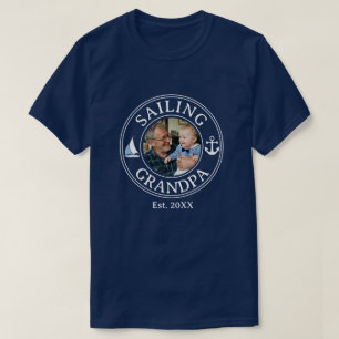 Camiseta Avô Navegando Ano de Fundação Azul Marinho Foto