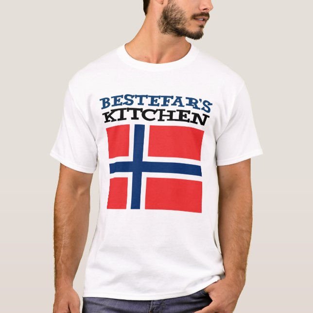 Camiseta Avô norueguês da cozinha de Bestefar (Frente)