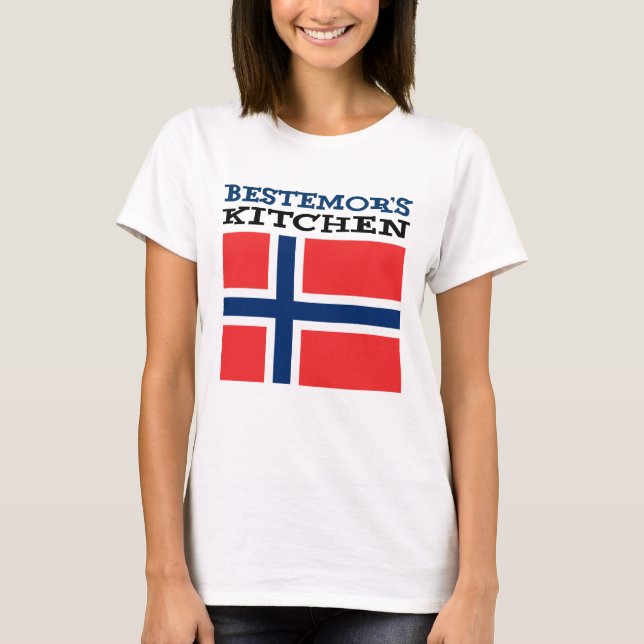 Camiseta Avó Norueguesa da cozinha de Bestemor (Frente)