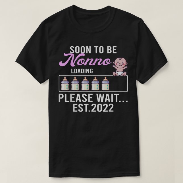 Camiseta Avô Novo, Anúncio de Gravidez Em Breve (Frente do Design)