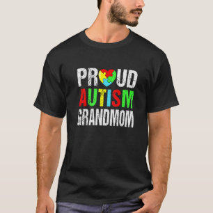 Camiseta Avó orgulhosa autismo coração família combinando a