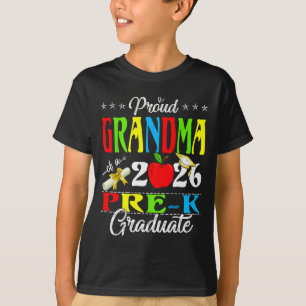 Camiseta Avó orgulhosa de graduados do pré-escolar de 2026