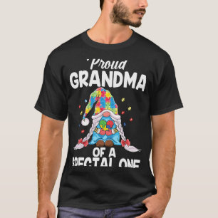 Camiseta Avó orgulhosa do Autismo Enigma gnomos fofos Consc