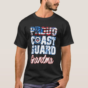 Camiseta Avó Orgulhosa Patriota Guarda Costeira EUA Bandeir