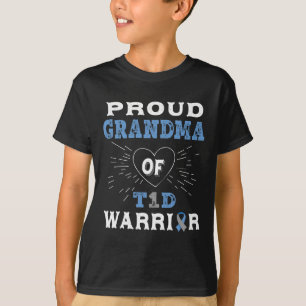 Camiseta Avó Orgulhosa T1d Conscientização sobre Diabetes T