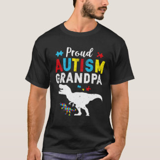 Camiseta Avô Orgulhoso de Autismo Família Correspondente Co