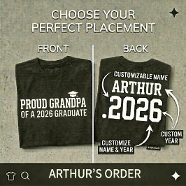 Camiseta AVÔ ORGULHOSO Turma de 26 Formatura Personalizada