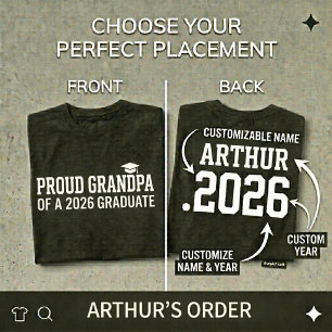 Camiseta AVÔ ORGULHOSO Turma de 26 Formatura Personalizada