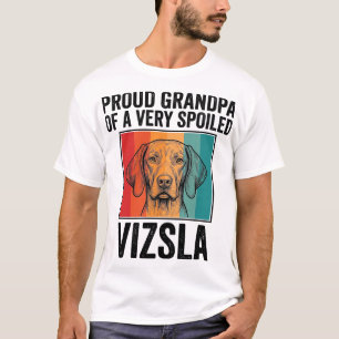 Camiseta Avô Orgulhoso Vizsla Design de Amante de Cães Anti