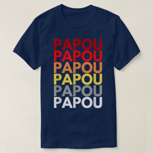 Camiseta Avô Papou em nome colorido grego para Papou (Frente do Design)