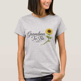 Camiseta Avó Para Ser 2026 Girassol Anúncio de Gravidez