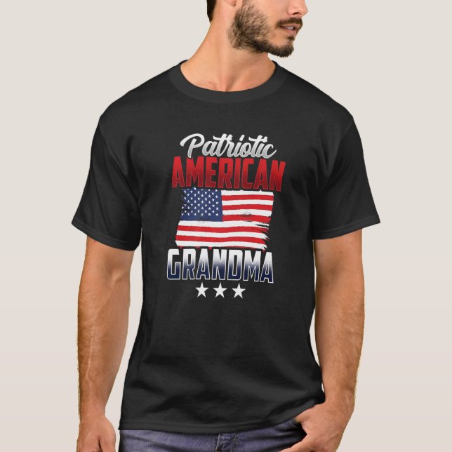 Camiseta Avó Patriótica Americana Avó Patriota Americana Av (Frente)