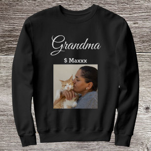 Camiseta Avó Personalizada com Foto de Gato Fofo Amante de