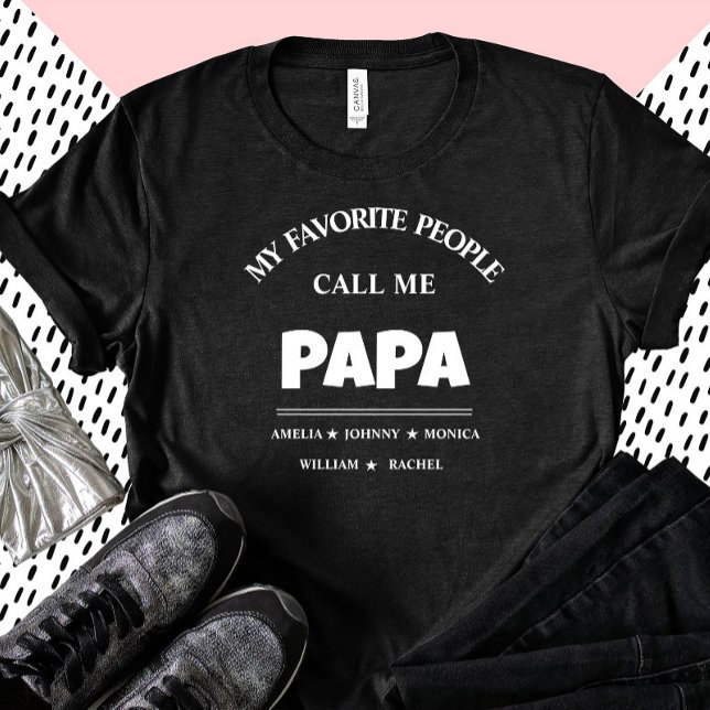 Camiseta Avô personalizado com nomes Papa (Criador carregado)