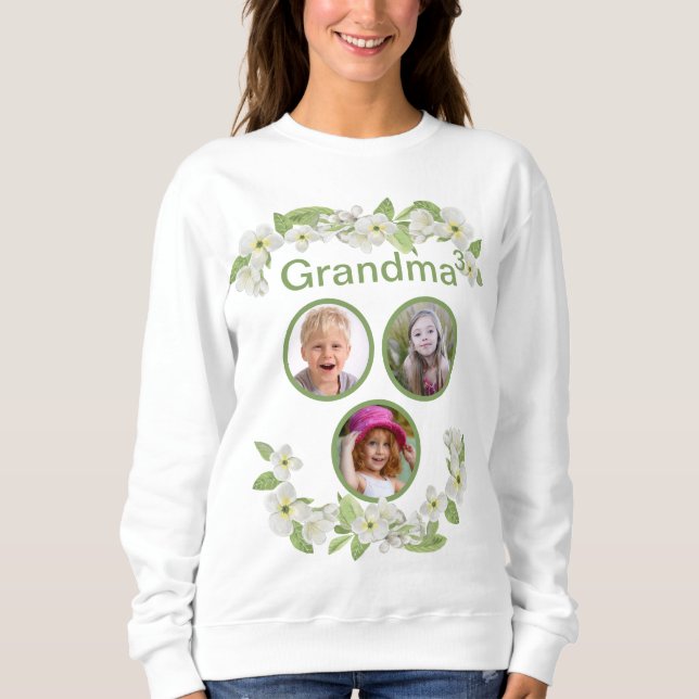 Camiseta Avó personalizável de 3 Sweatshirt (Frente)