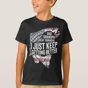 Camiseta Avô pescador engraçado patriota pai pescador