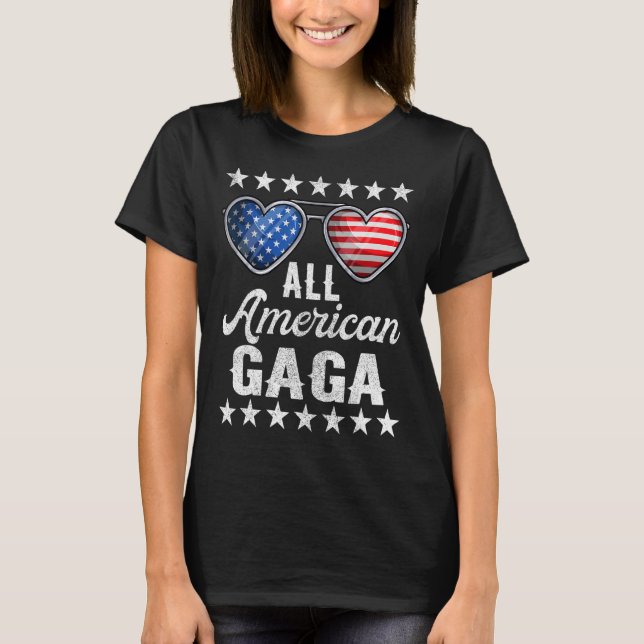 Camiseta Avó Quarto De Julho Mulher Toda Gaga Americana (Frente)